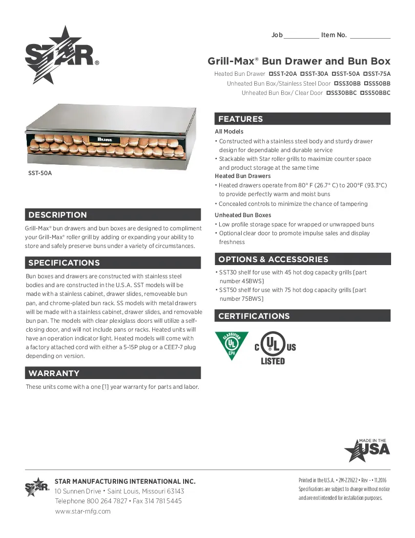 star-ss50bb-hot-dog-bun-box-specsheet-260426mp363v.pdf