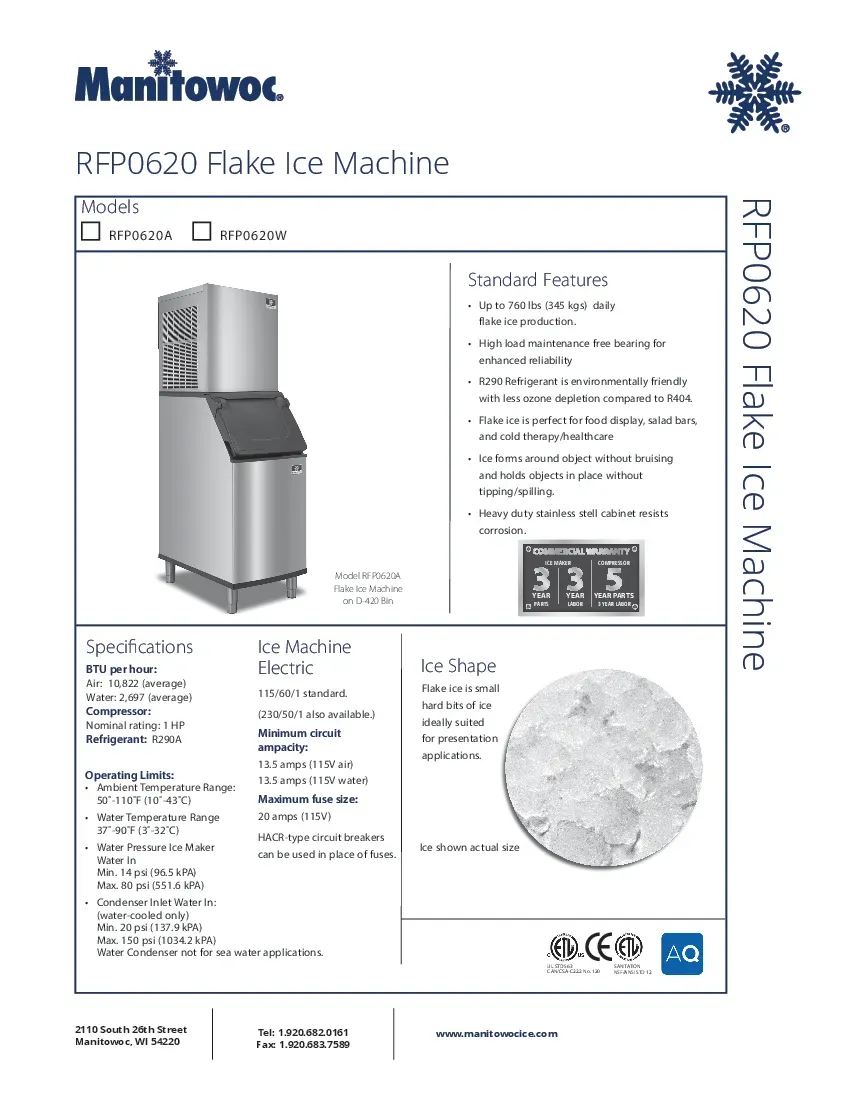 manitowoc-rfp0620a-161-ice-maker-flake-style-115v-specsheet-26070720yy6f.pdf